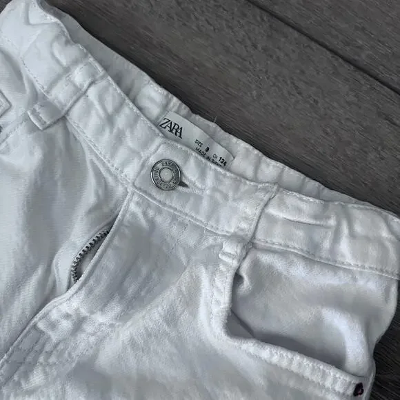 Zara Girls Size 9 White wide leg Jeans - Picture 6 of 8